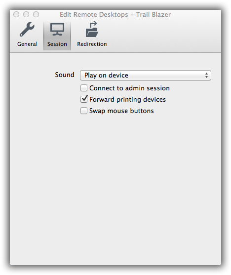 redirection on microsoft remote desktop for mac